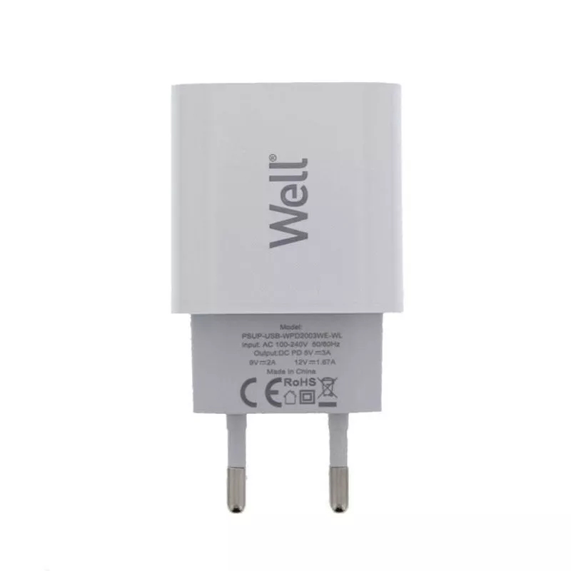 Incarcator retea, universal, USB C, PD 20W, 5V, alb - 1 | YEO