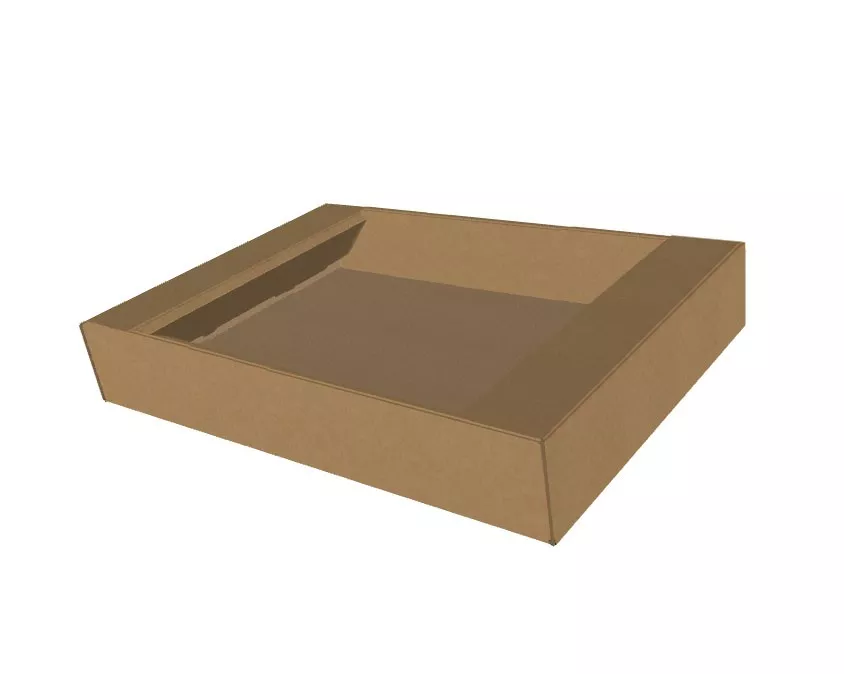 Tavita din carton natur microondul E 360 g, sistem autoformare, 383X270X62 mm - 1 | YEO