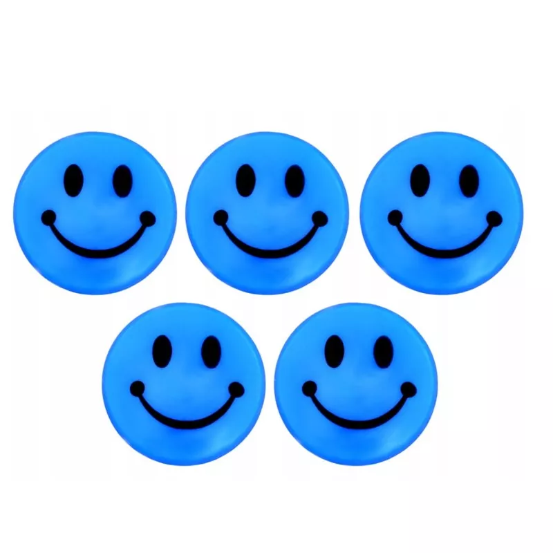 Set 5 magneti pentru tabla magnetica, Smiley Face, diametru 3 cm, diverse culori Albastru - 2 | YEO