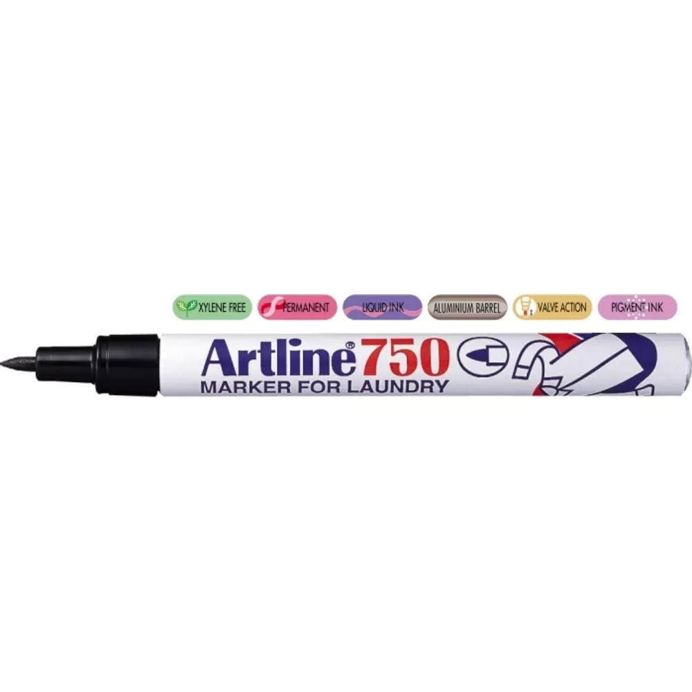 Marker pentru materiale textile, varf rotund 0.7 mm, cerneala cu uscare rapida, negru