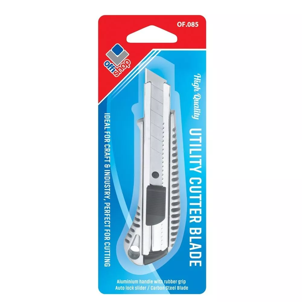 Cutter cu lama retractabila de 18 mm, blocare automata, varf ascutit, metal - 2 | YEO