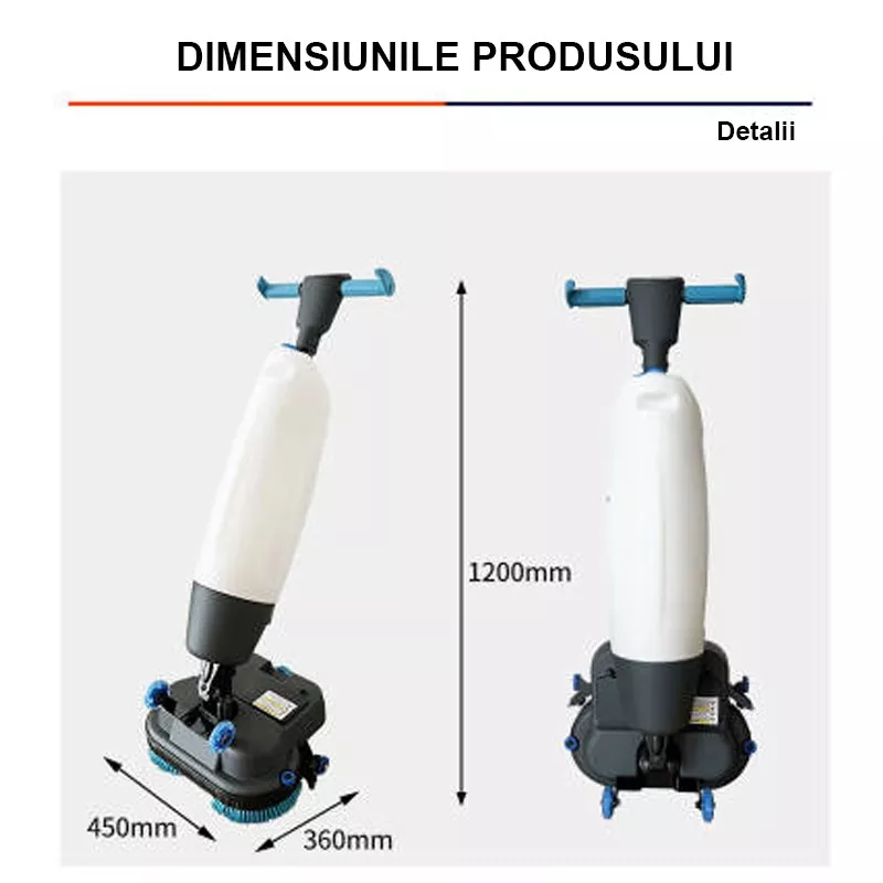 Aparat profesional scrubber pentru curatat podea, portabil cu acumulator - 1 | YEO