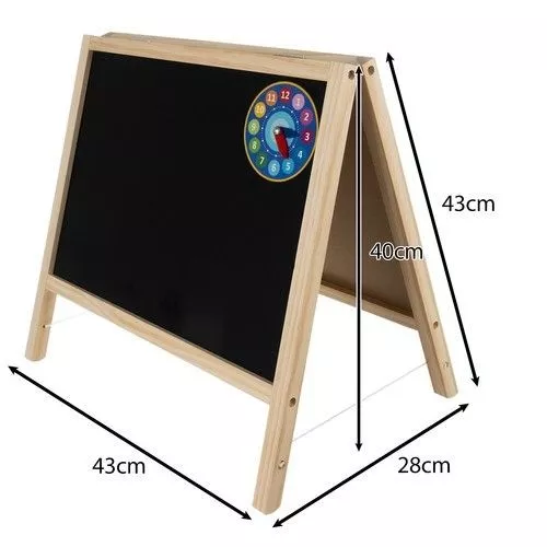 Tabla magnetica cu 2 fete, rama din lemn, markere, burete, accesorii incluse, inaltime 40 cm - 2 | YEO