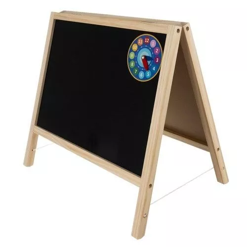 Tabla magnetica cu 2 fete, rama din lemn, markere, burete, accesorii incluse, inaltime 40 cm - 3 | YEO