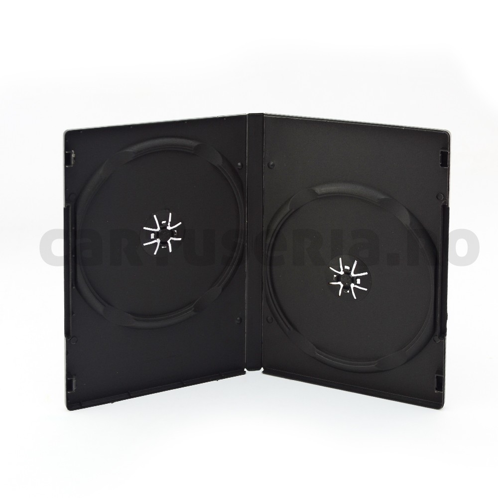 Carcase duble DVD 14 mm neagra sau transparenta Transparent