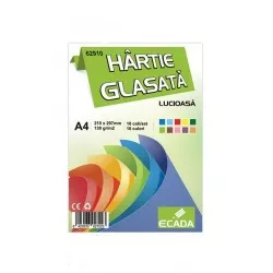 Hartie glasata lucioasa culori asortate set 10 coli