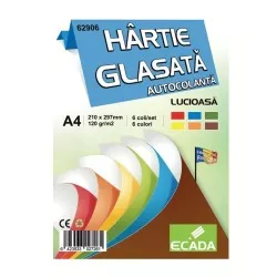 Hartie glasata autocolanta A4 6 culori