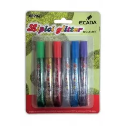 Lipici cu sclipici Glitter Ecada - set 6 bucati