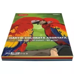 Hartie creponata colorata A4 asortata Daco