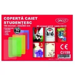 Coperta pentru caiet student 150 microni, set 10 bucati