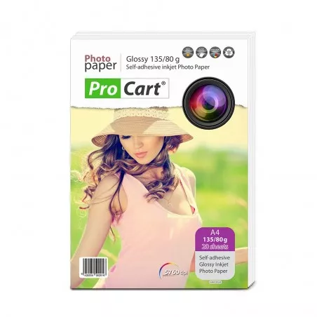 Hartie FOTO Glossy autoadeziva A4 135/80 g