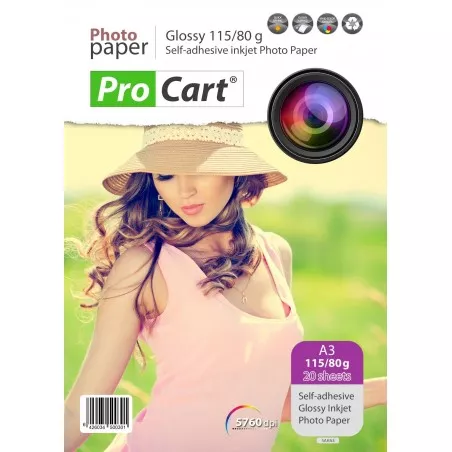 Hartie FOTO Glossy autoadeziva 115/80g A3