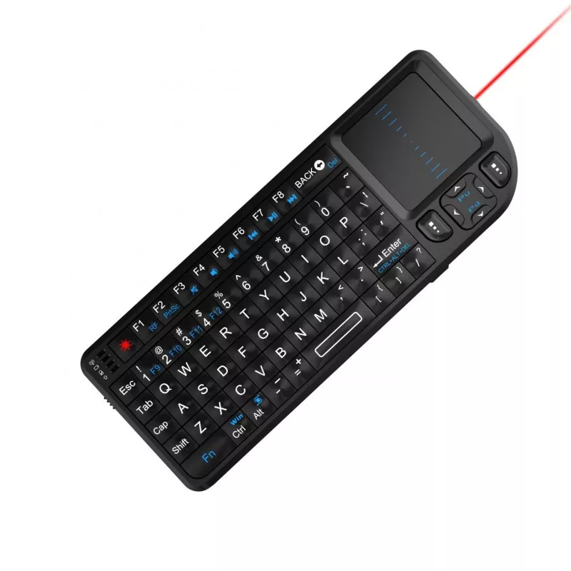 Mini tastatura Rii V3 iluminata cu touchpad si laserpoint wireless pentru prezentari