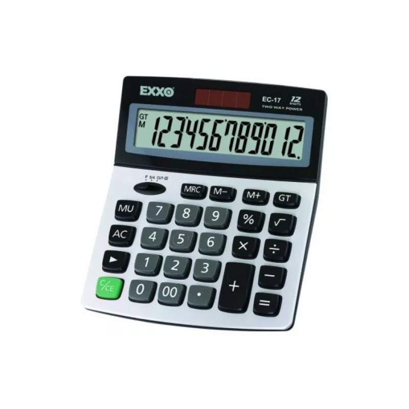 Calculator solar Exxo, 12 caractere, alimentare baterie