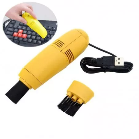 Mini aspirator USB pentru tastatura, Galben