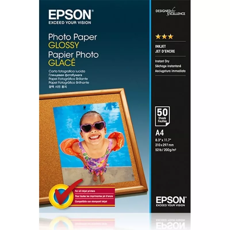 Hartie foto Epson Glossy A4 200g/mp top 50 coli