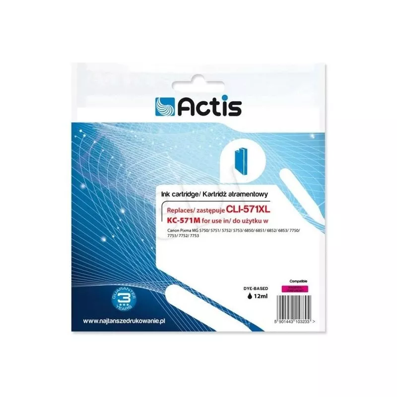 Cartus compatibil Canon CLI-571XL Magenta, 12 ml, Actis