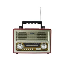 Radio portabil retro, bluetooth, 6W, MP3, USB, SD, 3 benzi AM FM SW, Sal