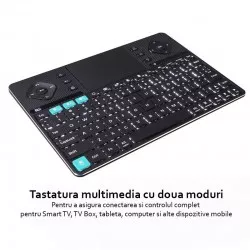 Tastatura Rii K16 multimedia Dual mode cu carcasa din aluminiu