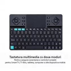 Tastatura Rii K16 multimedia Dual mode cu carcasa din aluminiu