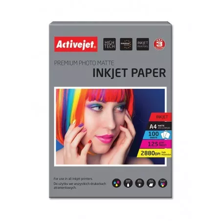 Hartie foto A4 Premium Mat 125 Gr Activejet, Inkjet