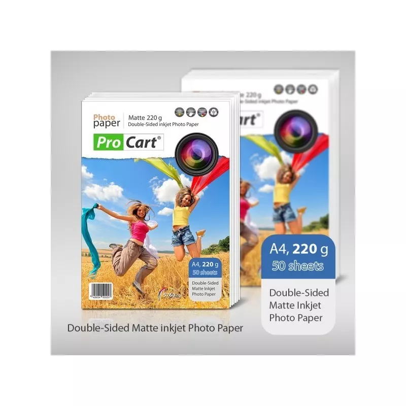 Hartie Foto Matte A4 printabila fata-verso, 220g, top 50 coli