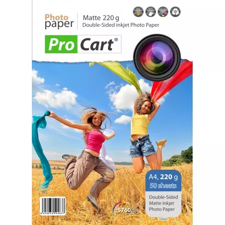 Hartie Foto Matte A4 printabila fata-verso, 220g, top 50 coli