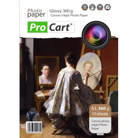 Hartie foto canvas 360g, glossy, 10 coli