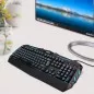 Tastatura gaming USB, cu fir,  iluminata 7 culori, multimedia, Rii RK900