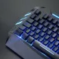 Tastatura gaming USB, cu fir,  iluminata 7 culori, multimedia, Rii RK900