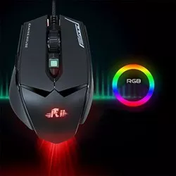 Mouse gaming optic 12000 DPI, cu fir, 7 butoane, USB, LED RGB, Rii