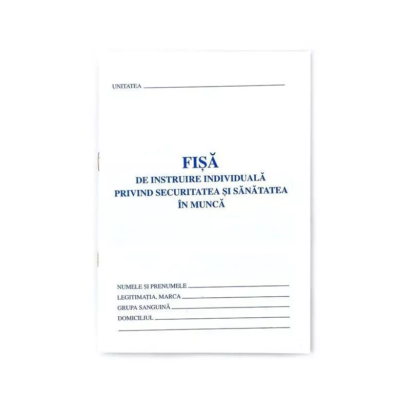 Fisa individuala protectia muncii, format A5, carnet 8 file