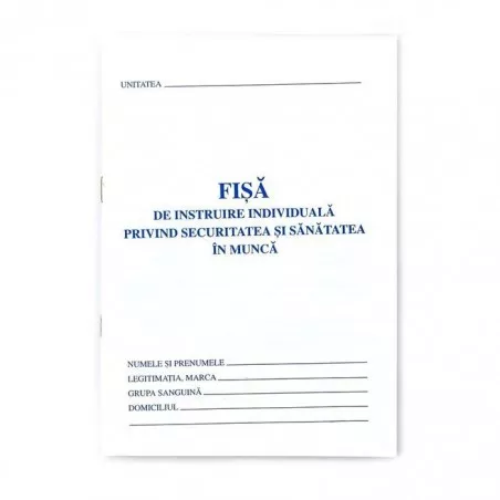 Fisa individuala protectia muncii, format A5, carnet 8 file