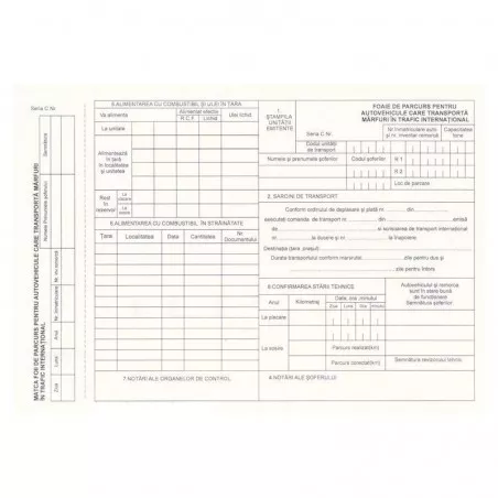 Foaie parcurs international, format  A4, liniatura orizontala