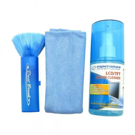 Kit curatare ecran LCD TFT, pamatuf, laveta, spray 200 ml, Esperanza