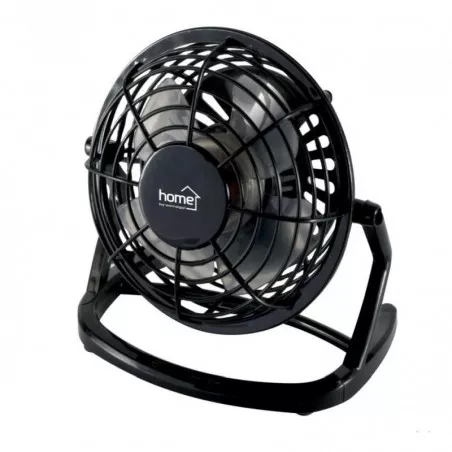 Ventilator de birou, alimentare USB, 2.5W, 10 cm, palete ABS, negru, Home