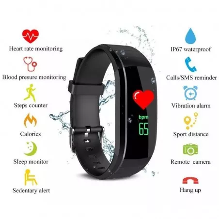 Bratara fitness Bluetooth, OLED 0.96 inch IPS, 12 functii, Android/iOS, SoVogue