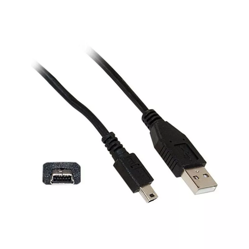 Cablu incarcare si transfer date USB A mini USB, lungime 1 m, negru