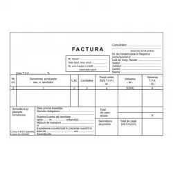 Factura fiscala cu TVA, A5, hartie autocopiativa, trei exemplare