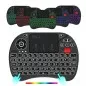 Mini tastatura wireless iluminata RGB, touchpad, scroll mouse, taste multimedia, Rii X8