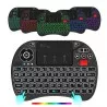 Mini tastatura wireless iluminata RGB, touchpad, rotita scroll, Rii X8 