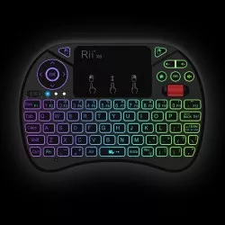 Mini tastatura wireless iluminata RGB, touchpad, rotita scroll, Rii X8 