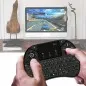 Mini tastatura wireless iluminata RGB, touchpad, scroll mouse, taste multimedia, Rii X8