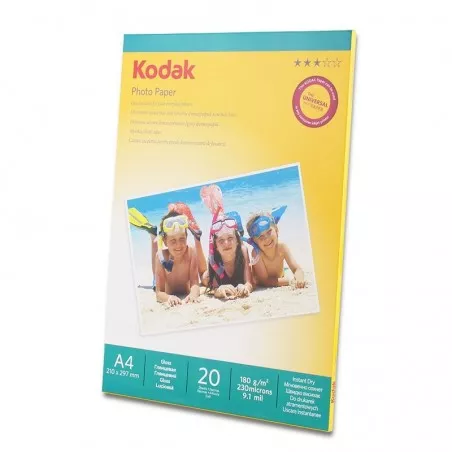 Pachet 5 topuri hartie foto Glossy, 180 g Kodak A4, 100 coli