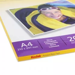 Hartie foto Glossy, 230 g Kodak A4, top 20 coli, set 5 pachete