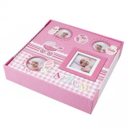 Album foto Baby Four personalizabil 10x15, 50 file din carton, spatiu notite