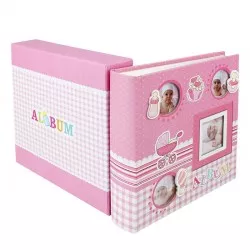 Album foto Baby Four personalizabil 10x15, 50 file din carton, spatiu notite