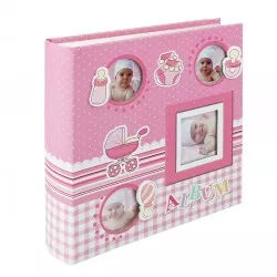 Album foto Baby Four personalizabil 10x15, 50 file din carton, spatiu notite