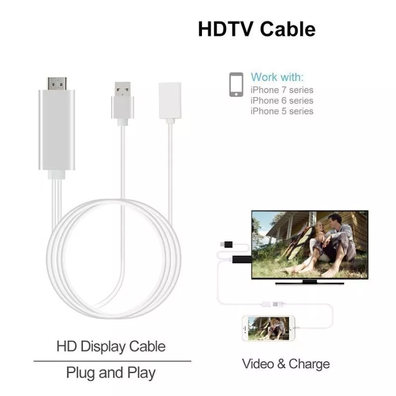 Cablu adaptor USB HDMI la HDTV, 3 in 1, Android iOS, lungime 1 m, ProCart