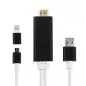 Cablu adaptor USB Lighting HDMI in HDTV, 2 in 1, Android iOS, 1080P, 175 cm 